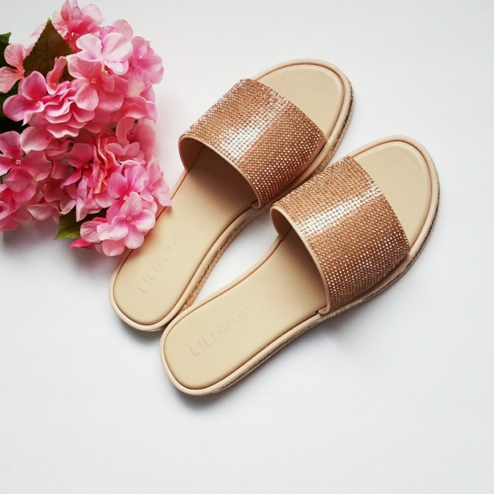 Cream Sparkle Sandal Slides